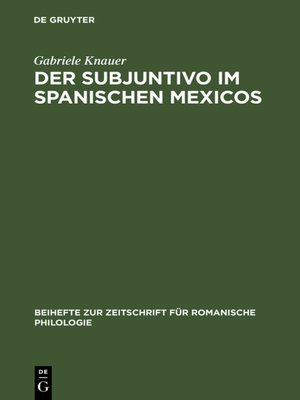 cover image of Der Subjuntivo im Spanischen Mexicos